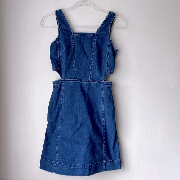 Madewell Denim Cut Out Mini Dress 0 - Picture 4 of 7